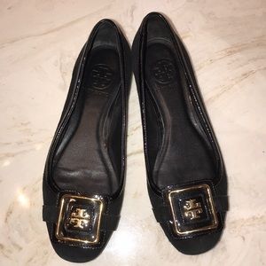 Tory Burch black suede flat shoe